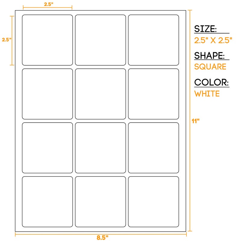Crinklee Waterproof Essential Oil Labels, 60 Squares, 2.5 x 2.5 Inches, Oil Proof, Highly Durable Blank Stickers - Image 4